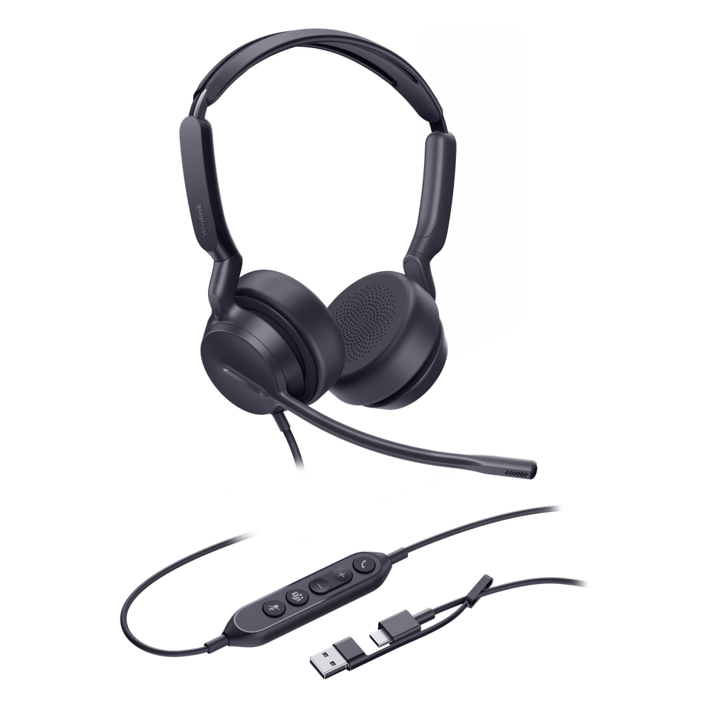 Diadema Alámbrica Yealink UH42 Dual con Audio HD y Conectividad USB-C/A Certificada con Microsoft Teams