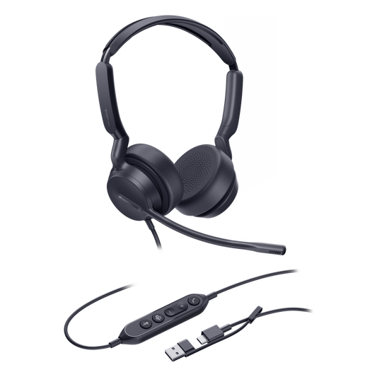 Diadema Alámbrica Yealink UH42 Dual con Audio HD y Conectividad USB-C/A Certificada con Microsoft Teams
