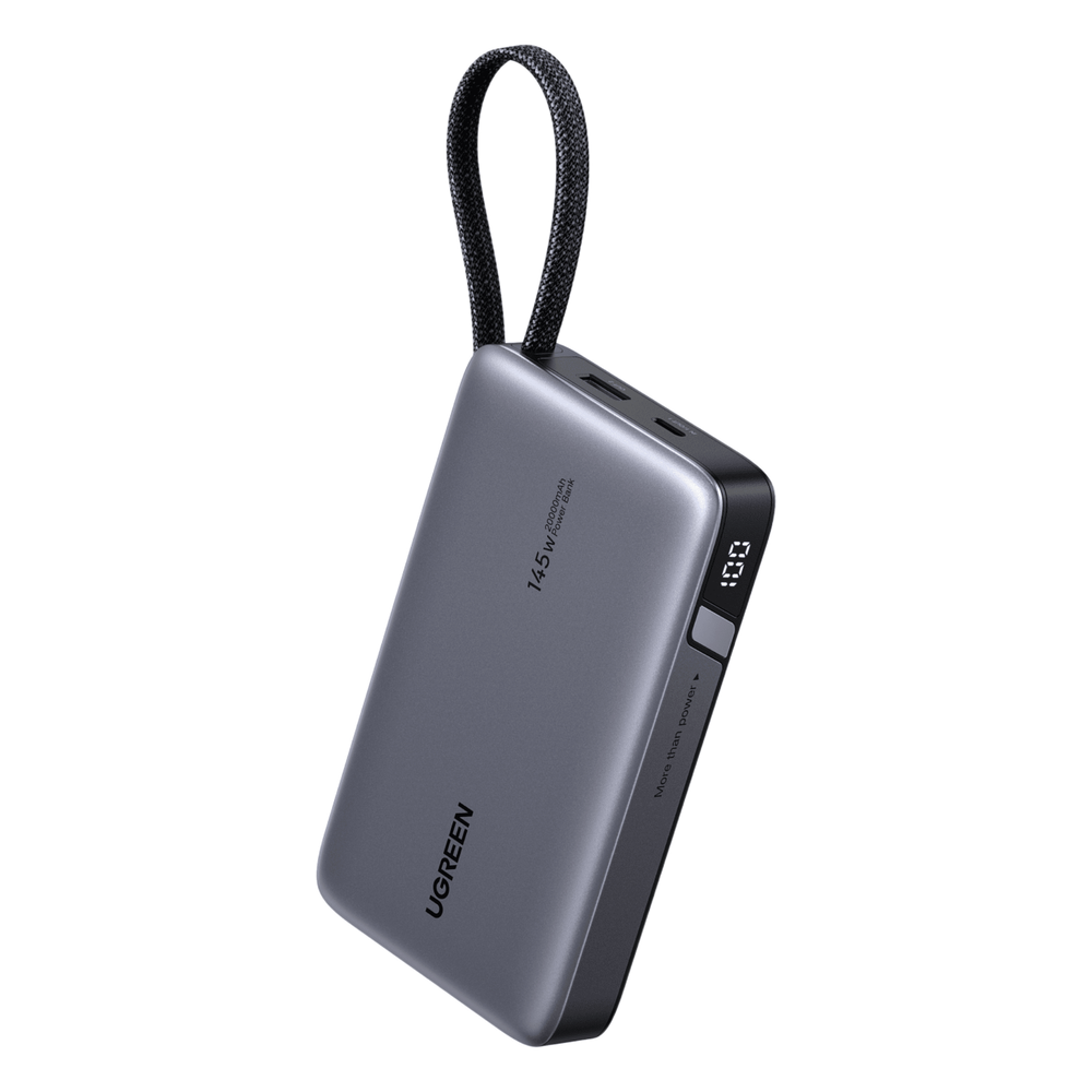 Power Bank 20000mAh con Cable Integrado / Carga Rápida 100W / USB-C PD 3.0 / 4 Celdas Li-ion / 72Wh / Carga Múltiple 145W / Compacto 139x80x27mm