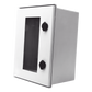 Gabinete de Poliéster IP65 Puerta Transparente, Uso en Intemperie (300 x 400 x 200 mm) con Placa Trasera Interior de Plástico (Incluye Chapa y Llave).