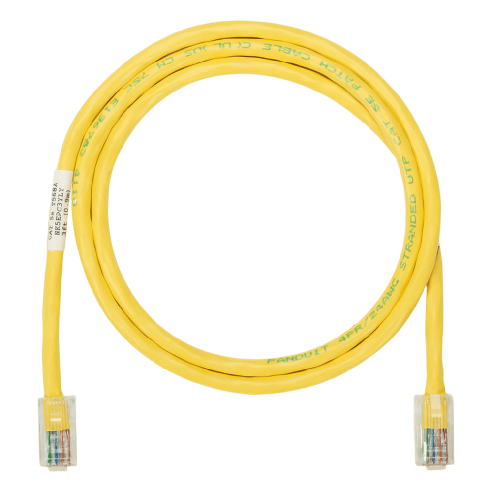 Cable de Parcheo UTP Categoría 5e, con Plug Modular en Cada Extremo - 1.5 Metros (4.92 Pies) - Amarillo