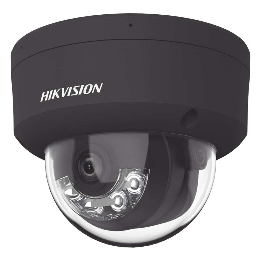 Domo IP 4 Megapixel / Color Negro / Lente 2.8 mm / Dual Light (30 mts Luz Blanca + 30 mts IR) / 2 Micrófonos Integrados / ACUSENSE / Exterior IP67 / IK10 / WDR 120 dB / PoE / ONVIF / Micro SD / Metal / ACUSEEK