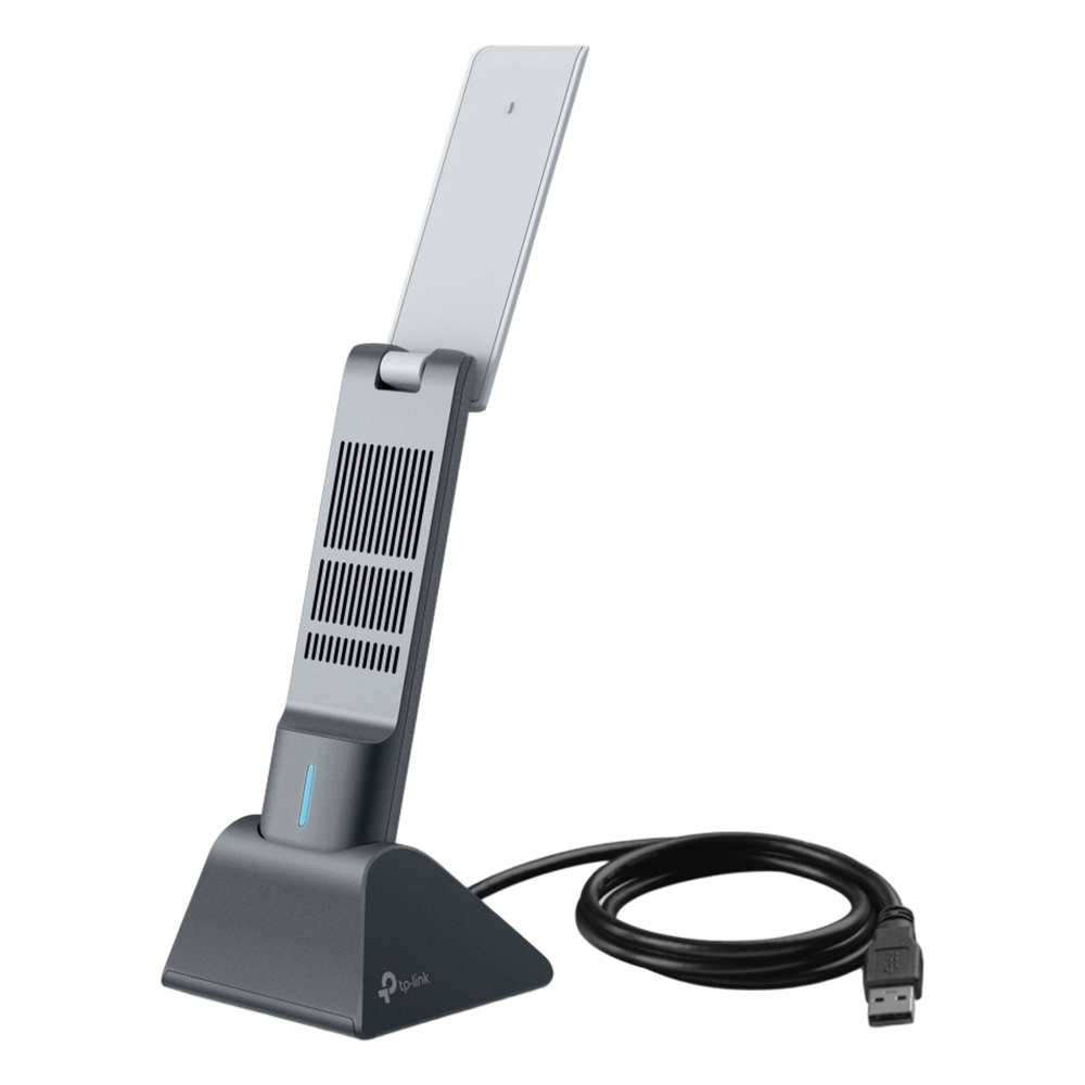 Adaptador USB Wireless Wi-Fi 6 / AX3000 (2402 Mbps + 574 Mbps) / Antenas de Alta Ganancia / USB 3.0 / Baja Latencia Gaming / WPA3 / Cuna Desmontable con Cable 1.2 m (3.9 ft)