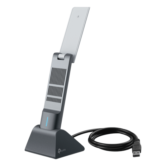 Adaptador USB Wireless Wi-Fi 6 / AX3000 (2402 Mbps + 574 Mbps) / Antenas de Alta Ganancia / USB 3.0 / Baja Latencia Gaming / WPA3 / Cuna Desmontable con Cable 1.2 m (3.9 ft)