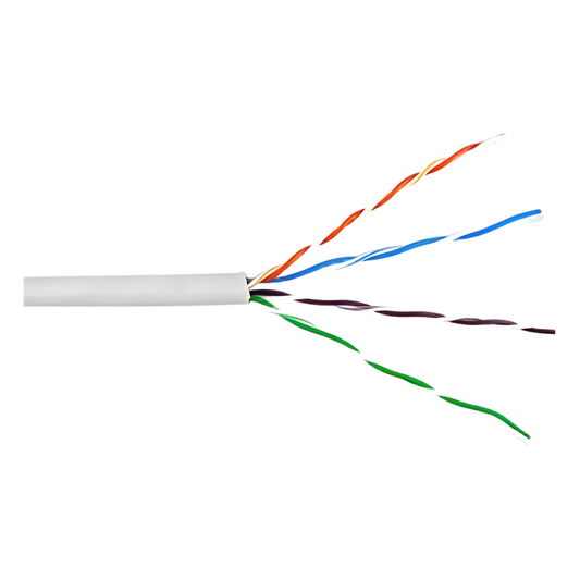 Bobina de Cable de 305 Metros (1000 Pies) UTP Cat6 Riser / Color Blanco / UL, CMR, Probado a 350 Mhz / Para Aplicaciones de CCTV, Redes de Datos, IP Megapixel, Control RS485