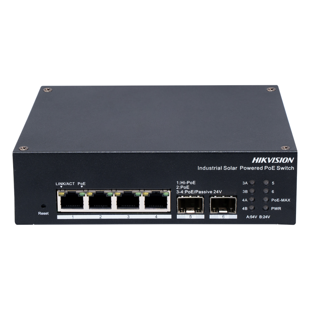 Switch Industrial con UPS / Administrable Gigabit / 3 Puertos Gigabit PoE+ (30 W) + 1 Puertos Gigabit PoE++ (90 W) / 2 Puertos SFP / 120 W Total / 48 a 57 VCD / Ideal para Proyectos / 300 Metros de Distancia