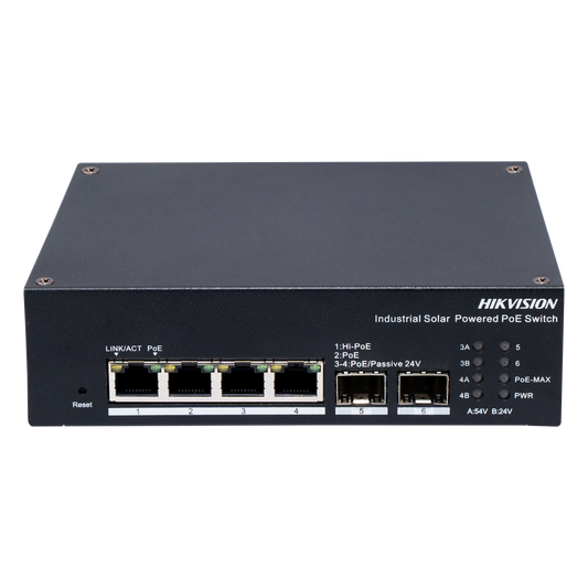 Switch Industrial con UPS / Administrable Gigabit / 3 Puertos Gigabit PoE+ (30 W) + 1 Puertos Gigabit PoE++ (90 W) / 2 Puertos SFP / 120 W Total / 48 a 57 VCD / Ideal para Proyectos / 300 Metros de Distancia