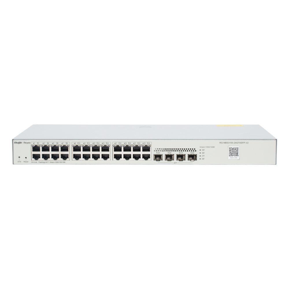 Switch Administrable L2, 24 Puertos Eth 1G, 4 puertos SFP 1G, Administración Remota en la Nube.