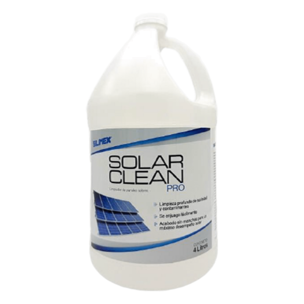 Limpiador Premium para Paneles Solares / Sin Enjuague / Secado Sin Manchas / Elimina Contaminantes que el Agua No Puede Remover / Fórmula Concentrada 25:1 / Seguro para Paneles / Presentación de 4 Litros