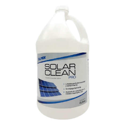 Limpiador Premium para Paneles Solares / Sin Enjuague / Secado Sin Manchas / Elimina Contaminantes que el Agua No Puede Remover / Fórmula Concentrada 25:1 / Seguro para Paneles / Presentación de 4 Litros