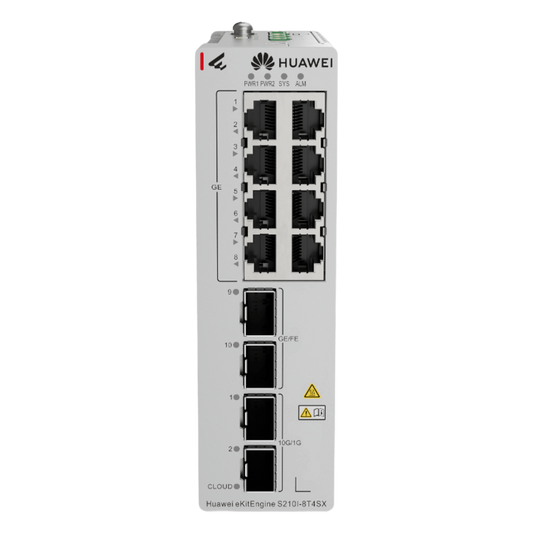 Switch Industrial eKit / 8 Puertos Gigabit + 2 SFP + 2 SFP+ / Montaje en Riel DIN / Fuente Redundante 1+1 : 9.6 a 50 VCD / Libre de licenciamiento / Gestión gratuita desde la Nube