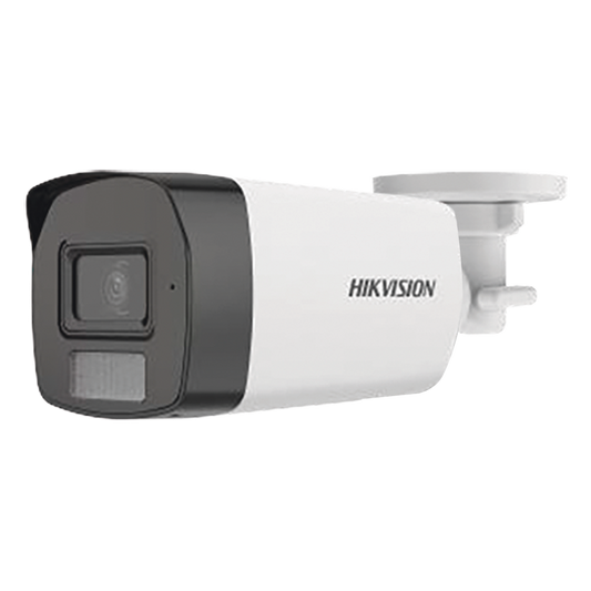 [Dual Light + ColorVu] Bala TURBOHD 3K (5 Megapixel) / Lente 2.8 mm / 40 mts IR + 40 mts Luz Blanca  / Gran Angular 104.5° / Exterior IP67 / Micrófono Integrado / dWDR / 4 Tecnologías