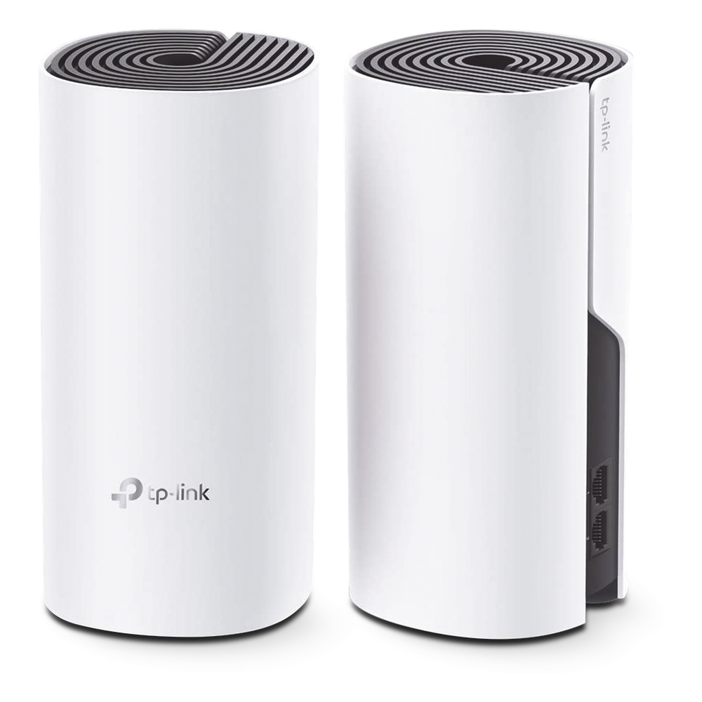 KIT 2 Routers Inalámbricos MESH Interior para Hogar / Doble Banda Wi-Fi 5 AC1200 Mbps / 2 Puerto Gigabit WAN/LAN / 2 Antenas Internas / Administración Mediante la App Deco (iOS, Android)