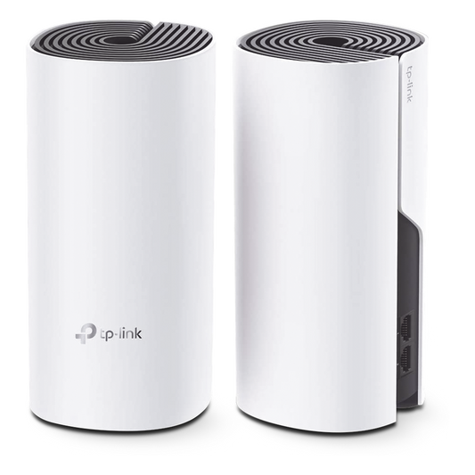 KIT 2 Routers Inalámbricos MESH Interior para Hogar / Doble Banda Wi-Fi 5 AC1200 Mbps / 2 Puerto Gigabit WAN/LAN / 2 Antenas Internas / Administración Mediante la App Deco (iOS, Android)