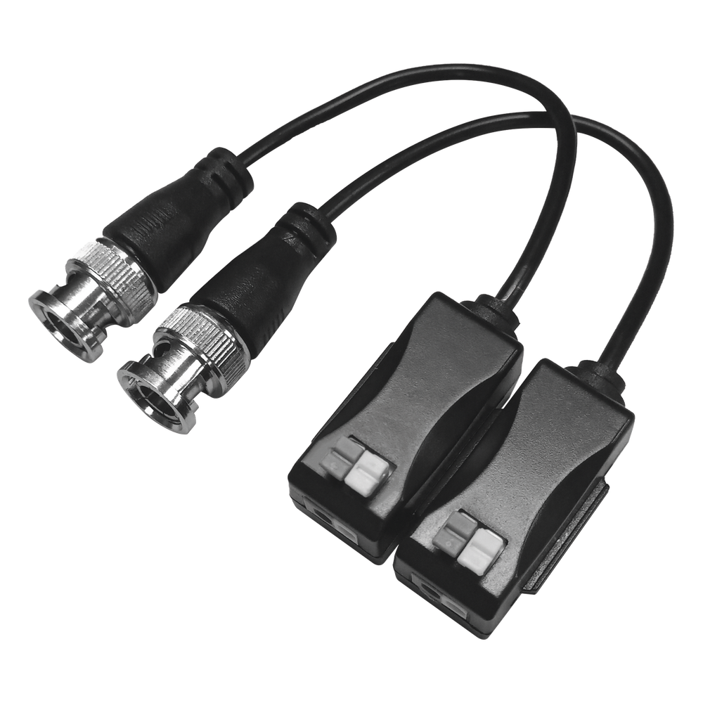 Kit de Transceptores (Baluns) con Terminal PUSH SUPERIOR PIG TAIL en ambos conectores, Resolución 4K , Cable flexible COAXIAL Blindado / COAXITRON / AUDIO POR COAXITRON /Conector 100% COBRE / Calidad PREMIUM