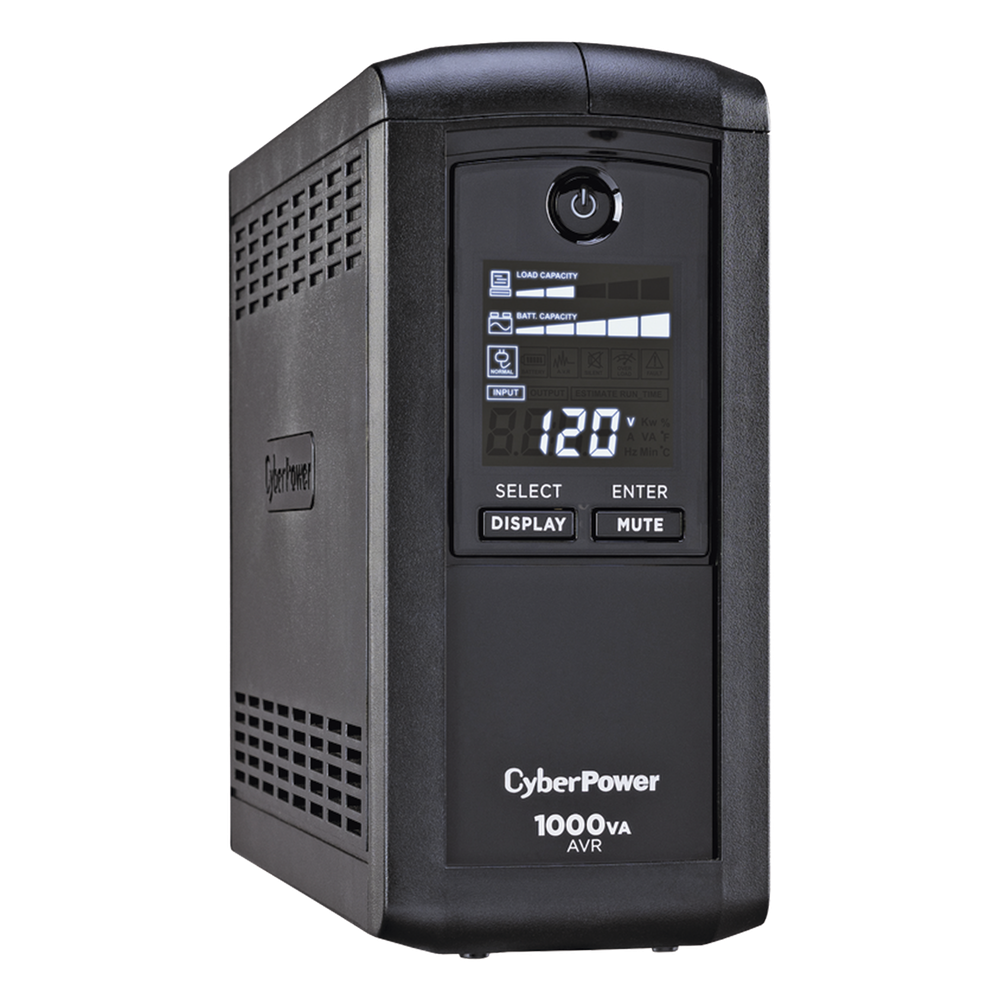 UPS de 1000 VA/600 W, Topología Línea Interactiva, Entrada 120 Vca NEMA 5-15P, Tipo Mini Torre, Con 9 Tomas NEMA 5-15R