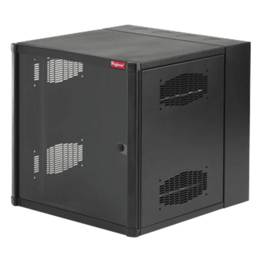 Gabinete AccessPlus de 8 UR Montaje en Pared de 19in / Doble Bisagra / Puerta con Ventana de Seguridad / 425 mm (16.7 in) x 620 mm (24.4 in) x 638 mm (25.1 in) / Color Negro
