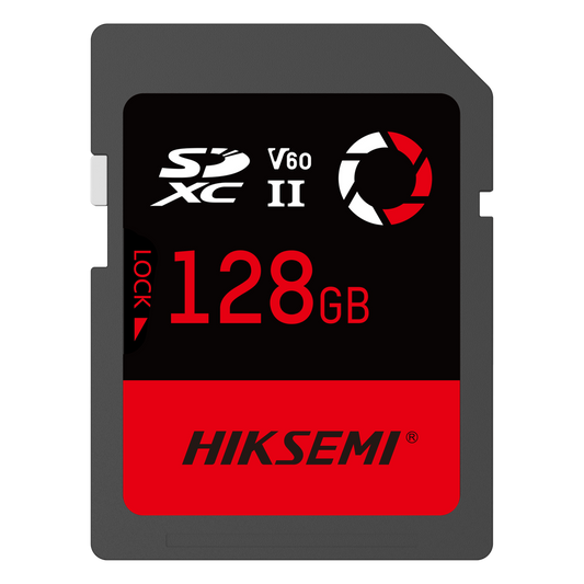 Memoria SD / 128 GB / 250 MB/s Lectura / 180 MB/s Escritura / V60 U3 / Para Fotografía Profesional 4K / HIKSEMI CAPTURE E60