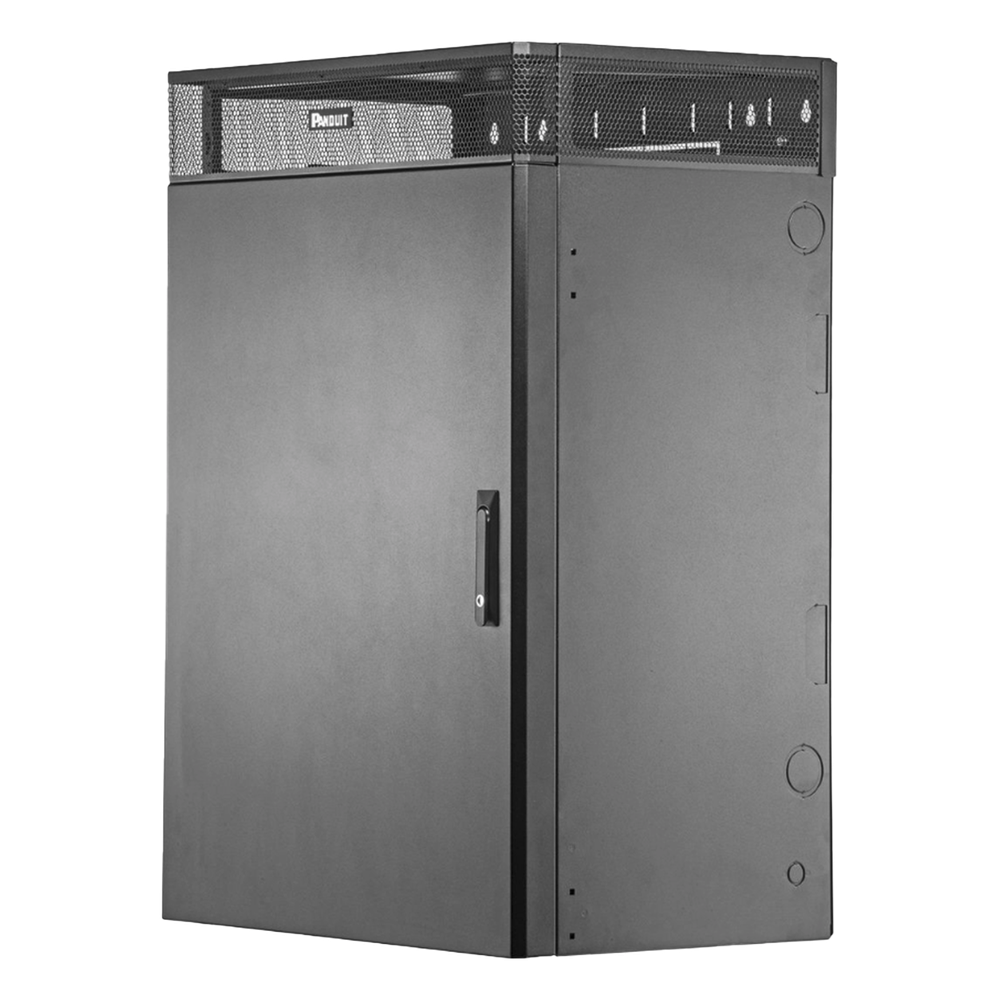 Gabinete de Montaje en Pared TrueEdge™, Con 9 UR para Equipo Activo y 9 UR para Paneles de Parcheo, Fabricado en Acero, Color Negro