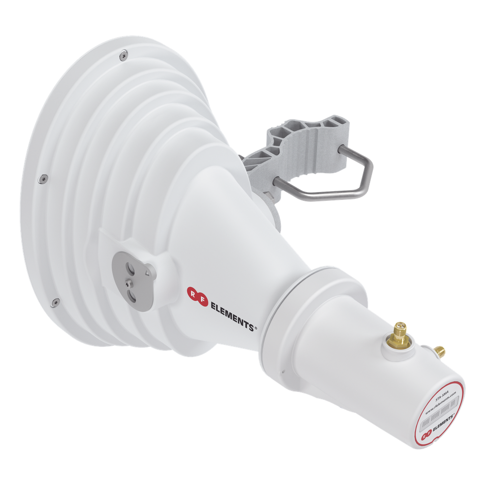 Antena Sectorial Asimétrica Starter Horn de 45º, 5150 - 5950 MHz, ganancia de 17 dBi, conexión directa con radios IS-5AC, PS-5AC y IS-M5, conexión RP-SMA