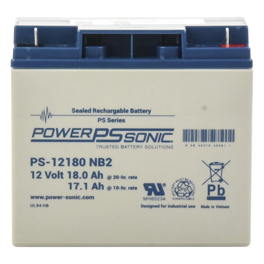 Batería 12V, 18AH, Para Respaldo, Tecnologías AGM/VRLA, Diseño De Vida Útil 5 Años, Terminales Tipo NB2, Listada UL, Libre De Mantenimiento