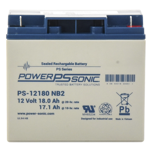 Batería 12V, 18AH, Para Respaldo, Tecnologías AGM/VRLA, Diseño De Vida Útil 5 Años, Terminales Tipo NB2, Listada UL, Libre De Mantenimiento