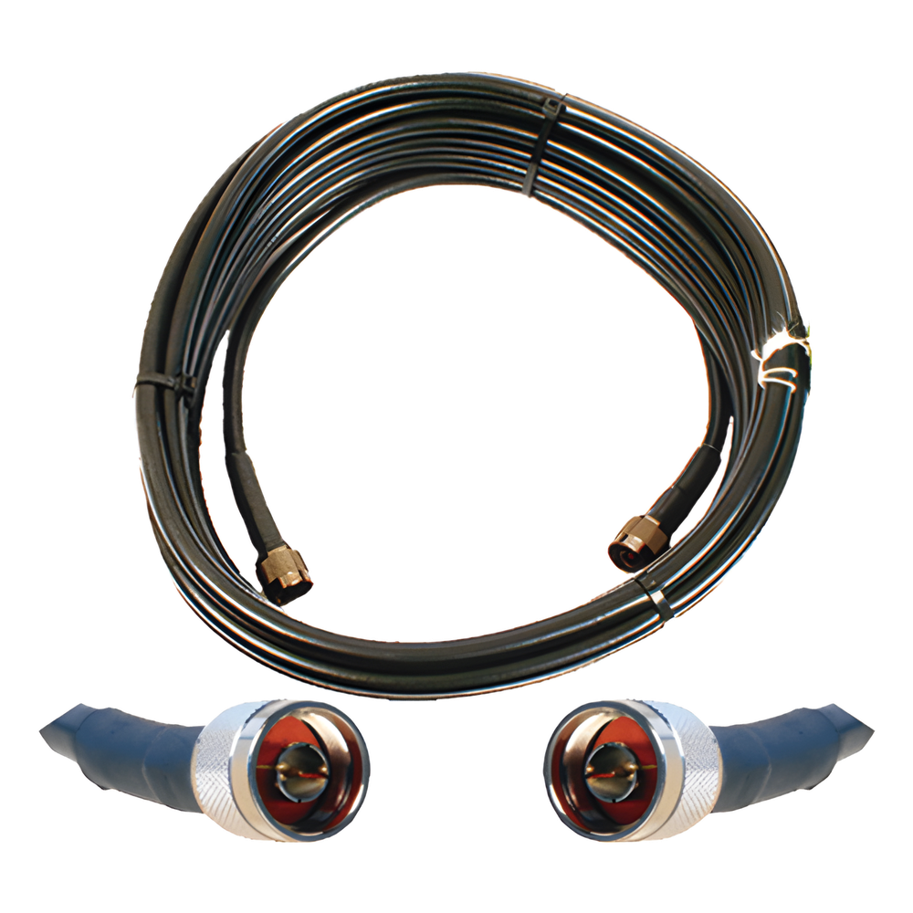 Jumper Coaxial de 50 Ohm con Cable Wilson-400 | Conector N Macho en los Extremos | 15.24 Metros (50 Pies) de Longitud.