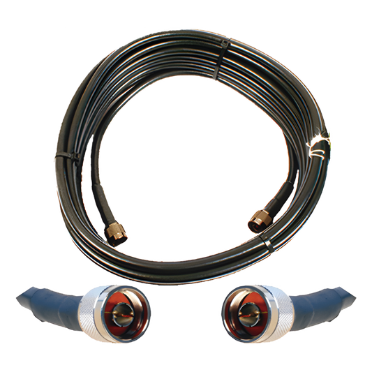 Jumper Coaxial de 50 Ohm con Cable Wilson-400 | Conector N Macho en los Extremos | 15.24 Metros (50 Pies) de Longitud.