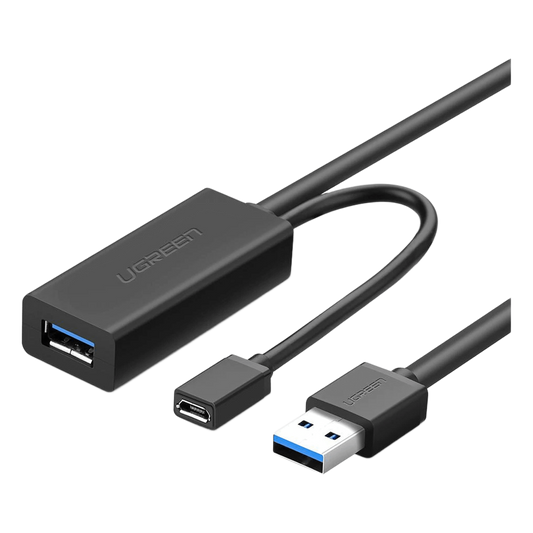Cable de Extensión Activo USB 3.0 con puerto de alimentación Micro USB / 10 Metros / USB 3.0 a 5Gbps / No requiere controlador / Ideal para impresoras, consolas , Webcam, etc.