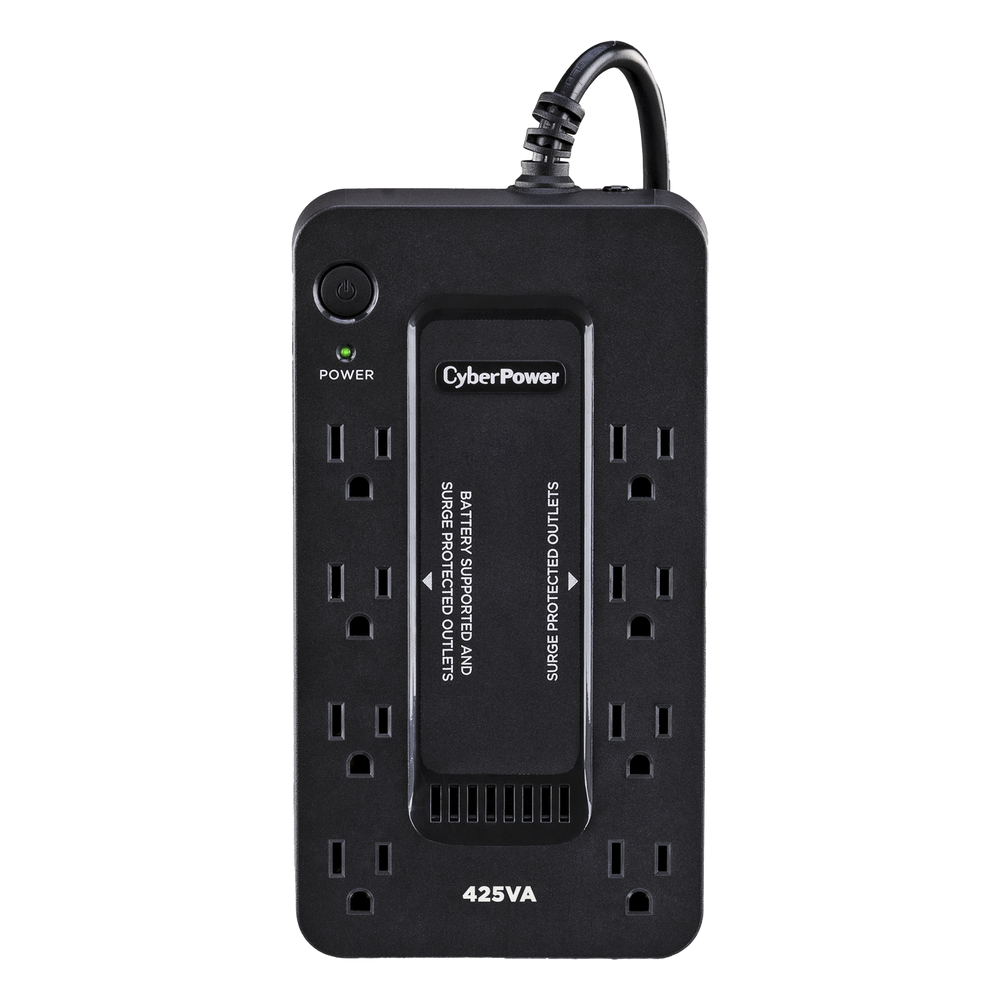 UPS de 425 VA/255 W, Topología Standby, Entrada 120 Vca NEMA 5-15P, Tipo Gabinete Compacto, Con 8 Tomas NEMA 5-15R