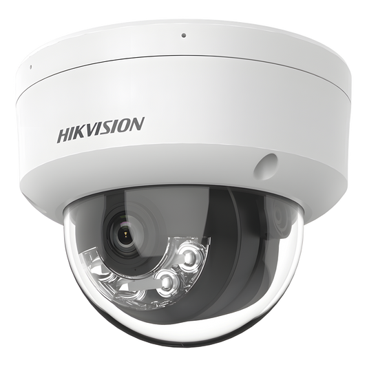[Dual Light] Domo IP 8 Megapixel (4K) / Lente 2.8 mm / 30 mts IR + 30 mts Luz Blanca / Micrófono Integrado / IK08 / ACUSENSE Lite / Exterior IP67 / H.265 / PoE / ONVIF