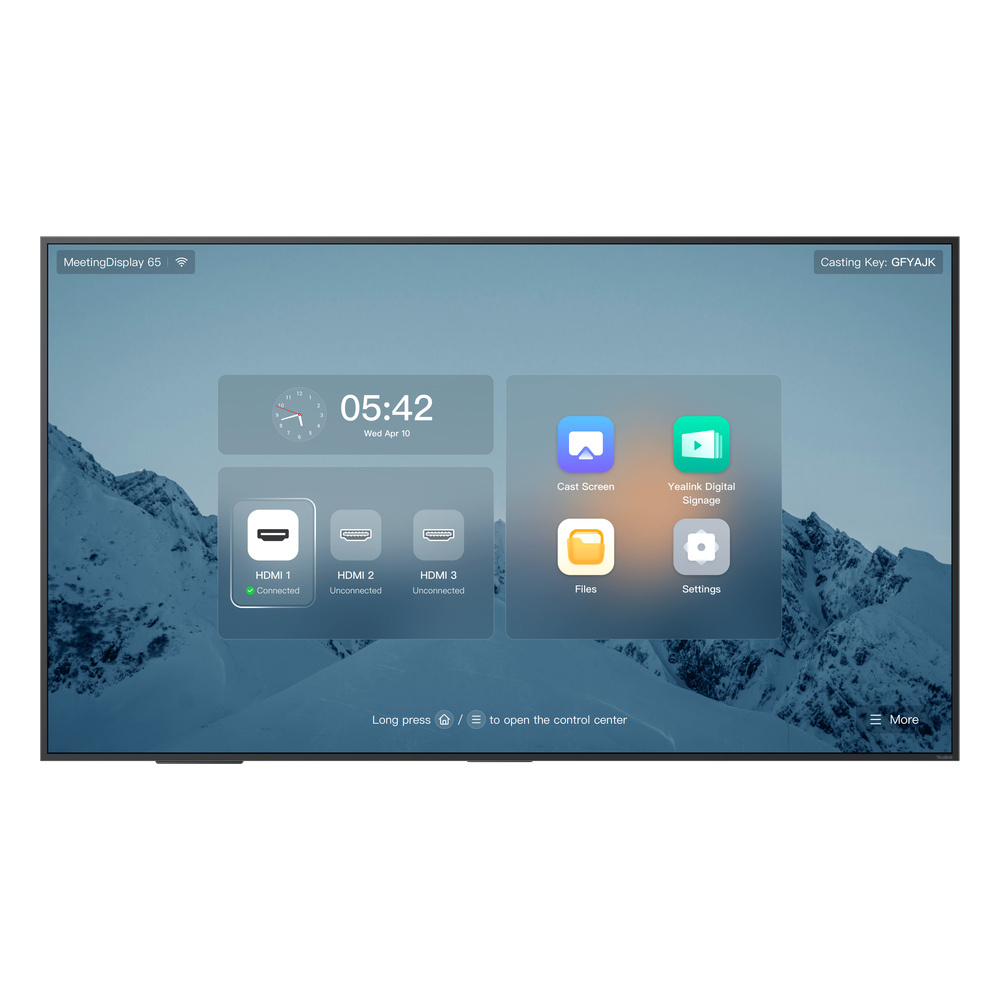 Pantalla Profesional Yealink de 65" MD-65 para Salas de Juntas, con Integración a MeetingBars y Control Inteligente