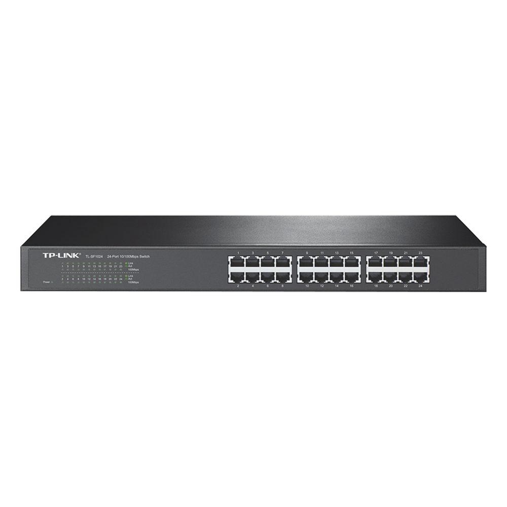 Switch no administrable de 24 puertos 10/100 Mbps para montaje en rack
