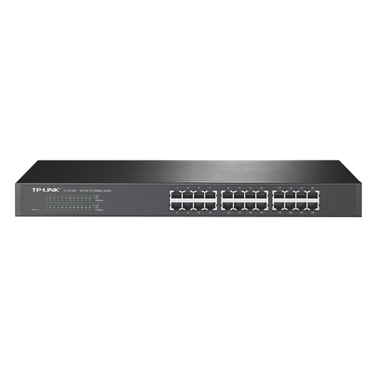 Switch no administrable de 24 puertos 10/100 Mbps para montaje en rack
