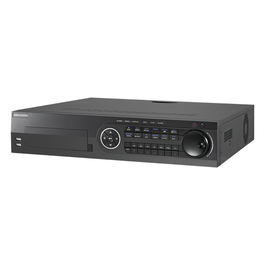 DVR 16 Canales TurboHD + 8 Canales IP / 3K / 5 Megapixel /  8 Bahías de Disco Duro / 16 Entradas de Audio Fisicas (Microfono por Separado) / Audio por coaxitron / Acusense / 16 Entradas de Alarma / POS / H.265+
