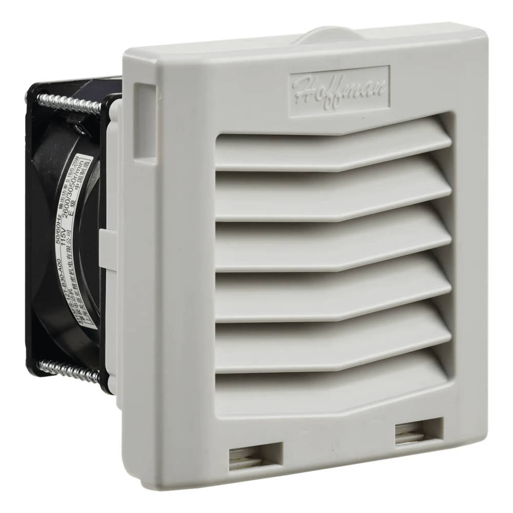 Ventilador Con Filtro de Montaje Lateral HF04, Con Flujo de Aire de 21 CFM, 115 Vca, Color Gris Claro