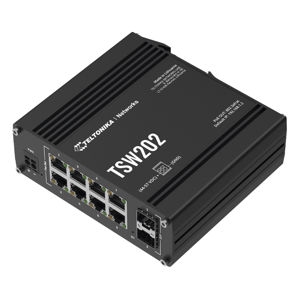 Switch Industrial Administrable L2, 8 puertos PoE 802.3af/at, Soporta Profinet