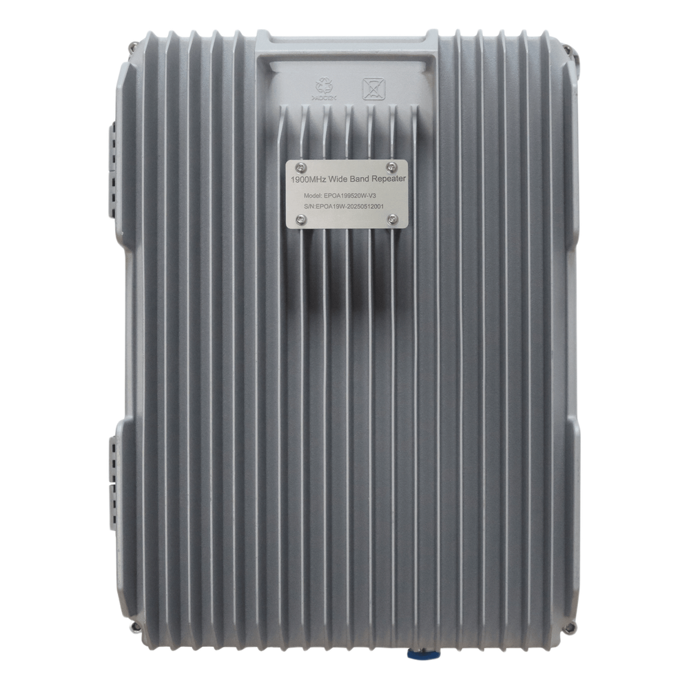 COBERTURA DE HASTA 5 km / Amplificador de Señal Celular / Banda 2, 1900 MHz. / 20 Watts de Potencia / Banda Ancha Multioperador / Protección Autoexcitación / Pantalla Interior para Monitoreo / Gabinete IP65.