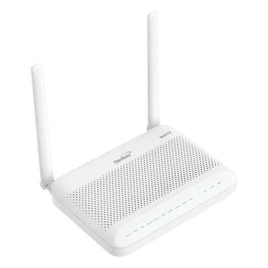 ONU GPON WiFi (2.4/5 GHz), 2 antenas de 5 dBi, Compatible con OLT de Terceros, MIMO 2x2, 4 puertos Gigabit + 1 POTS + USB, conector SC/UPC (Gestión WAN desde la Interfaz de la ONU)