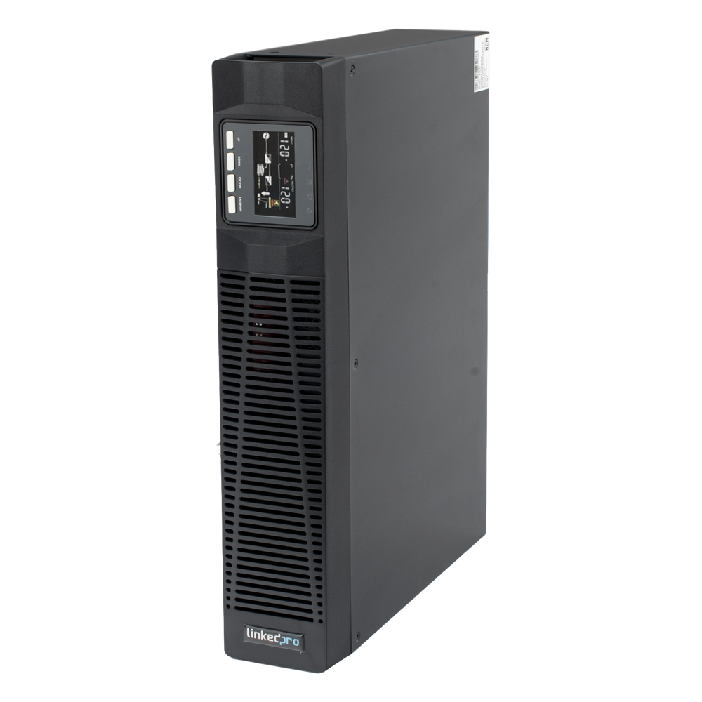 UPS de 1000VA/900W / Topología On-Line Doble Conversión / Entrada y Salida de 120 Vca / Clavija de Entrada NEMA 5-20P / Pantalla LCD Configurable / Formato Rack/Torre / 8 Salidas