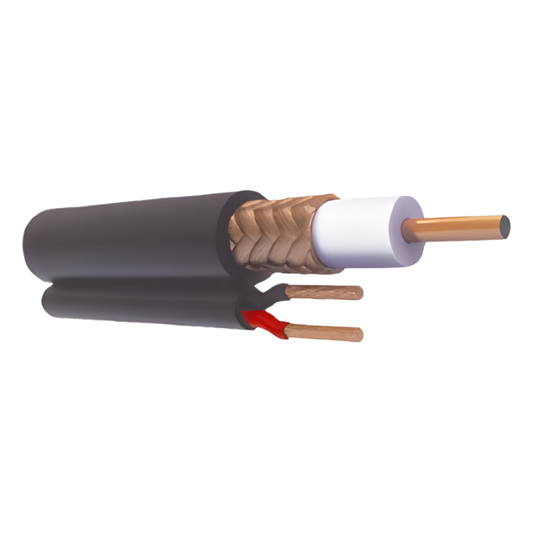 Bobina de 305 Metros (1000 Pies) de Cable RG59 Siamés, Malla de Cobre y Aluminio, CCA, Hecho en México, Optimizado para HD, Para Uso en Intemperie.