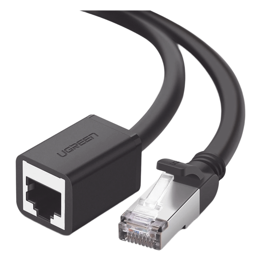 Cable de Extensión Cat6 RJ45 F/UTP / Macho a Hembra / 0.5m / Método de conexión 568B / Velocidad de transmisión 1000Mbps / Ancho de banda del canal 250MHz / Caja de Cobre / Negro