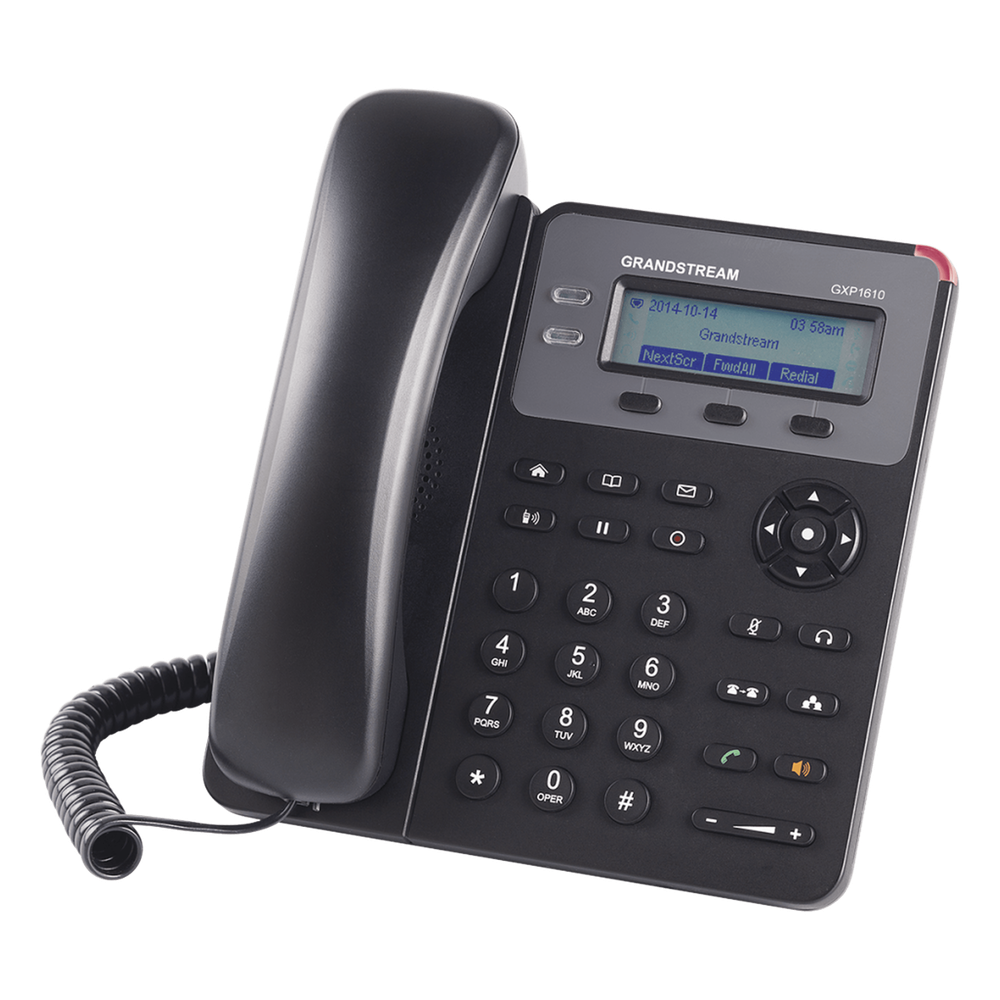 Teléfono IP SMB de 1 Línea, 1 Cuenta SIP con 3 teclas de función programables y conferencia de 3 vías. 5Vcc