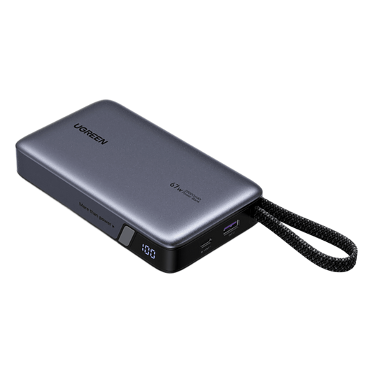 Power Bank 20000mAh / 67W USB-C con Cable Integrado / 1C1A / PD3.0 PPS QC4.0 / Batería 72Wh Li-ion 21700 / Carga Rápida 65W / PC+ABS V-0
