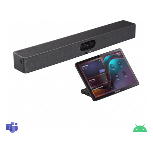Barra de Videoconferencia A10 de Yealink para Salas Pequeñas con Android Integrado para Microsoft Teams y Modo BYOD - Incluye Panel Touch