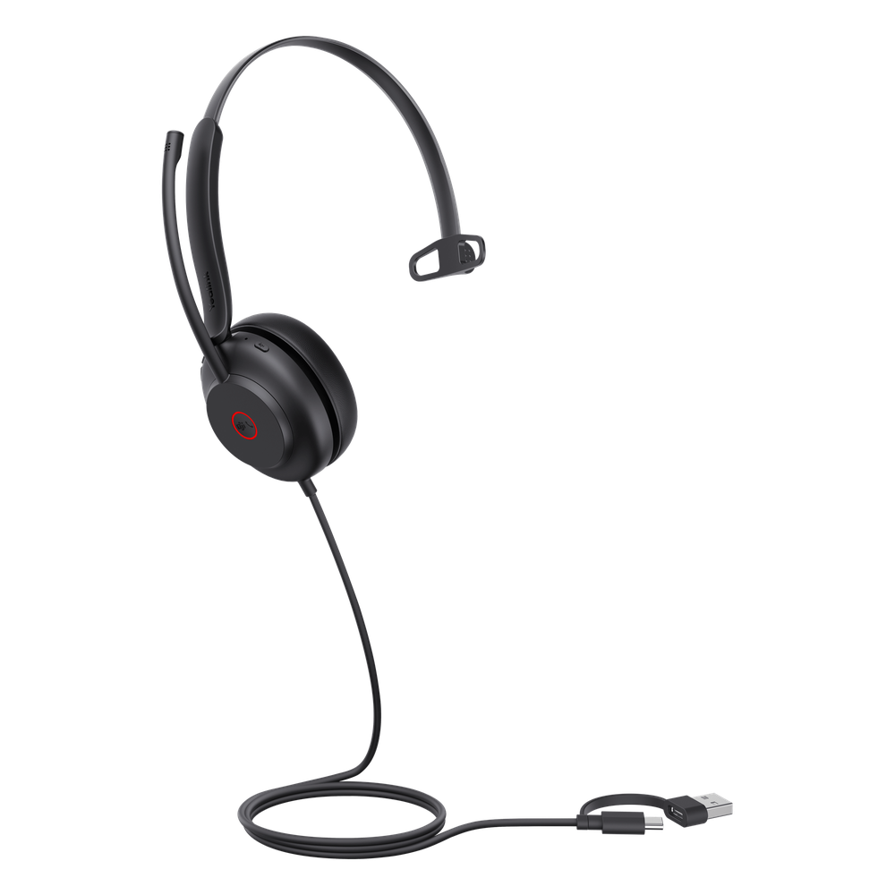Diadema USB Yealink UH35 Mono Teams con Cancelación Activa de Ruido con 2 Micrófonos y Busylight Automático