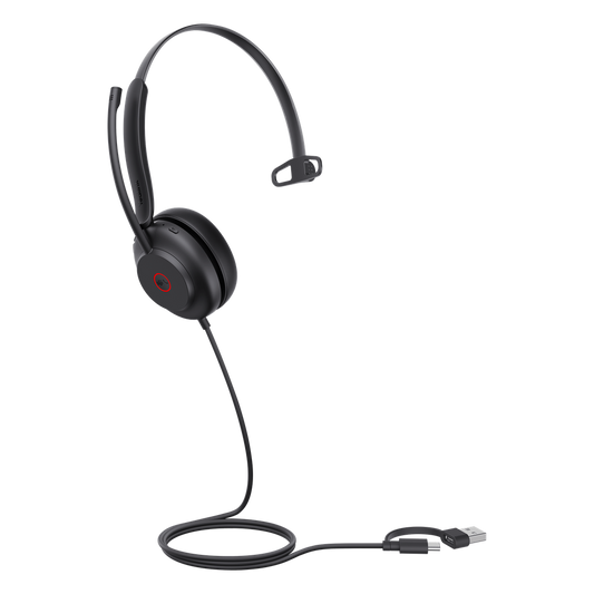Diadema USB Yealink UH35 Mono Teams con Cancelación Activa de Ruido con 2 Micrófonos y Busylight Automático