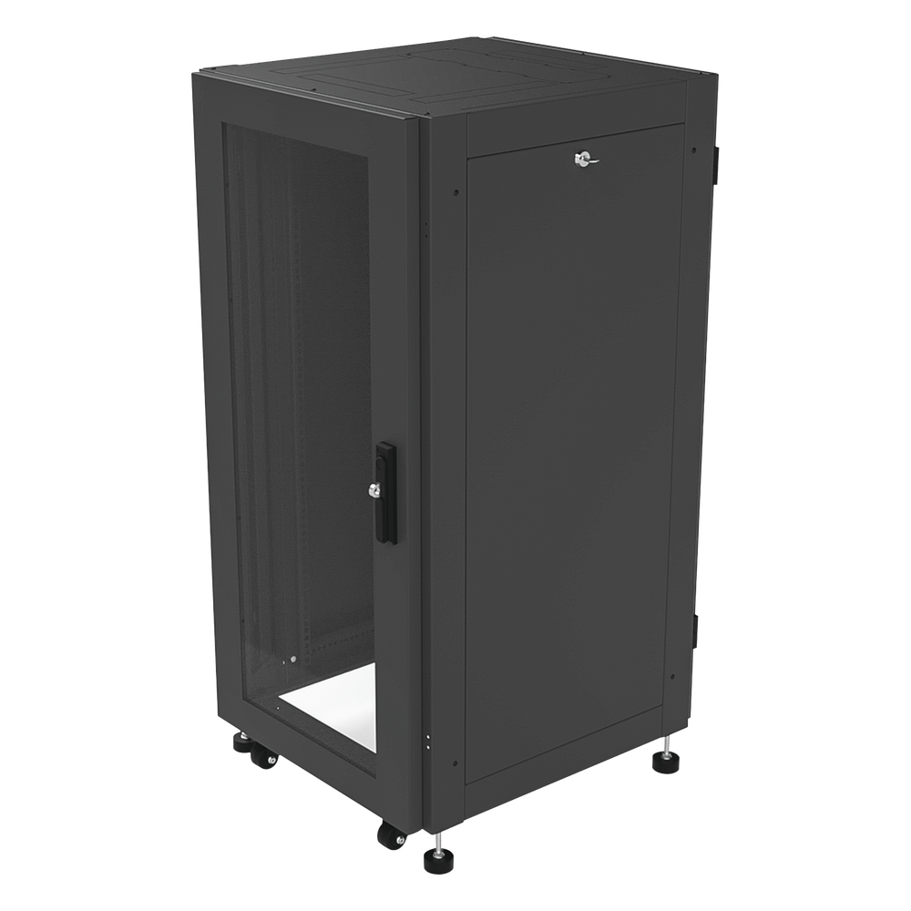 Gabinete Profesional para Telecomunicaciones de 19in, Instalación a Piso, 24UR, 600 mm Profundidad, Se envía el Gabinete Armado.