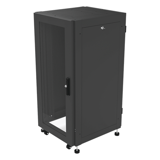 Gabinete Profesional para Telecomunicaciones de 19in, Instalación a Piso, 24UR, 600 mm Profundidad, Se envía el Gabinete Armado.