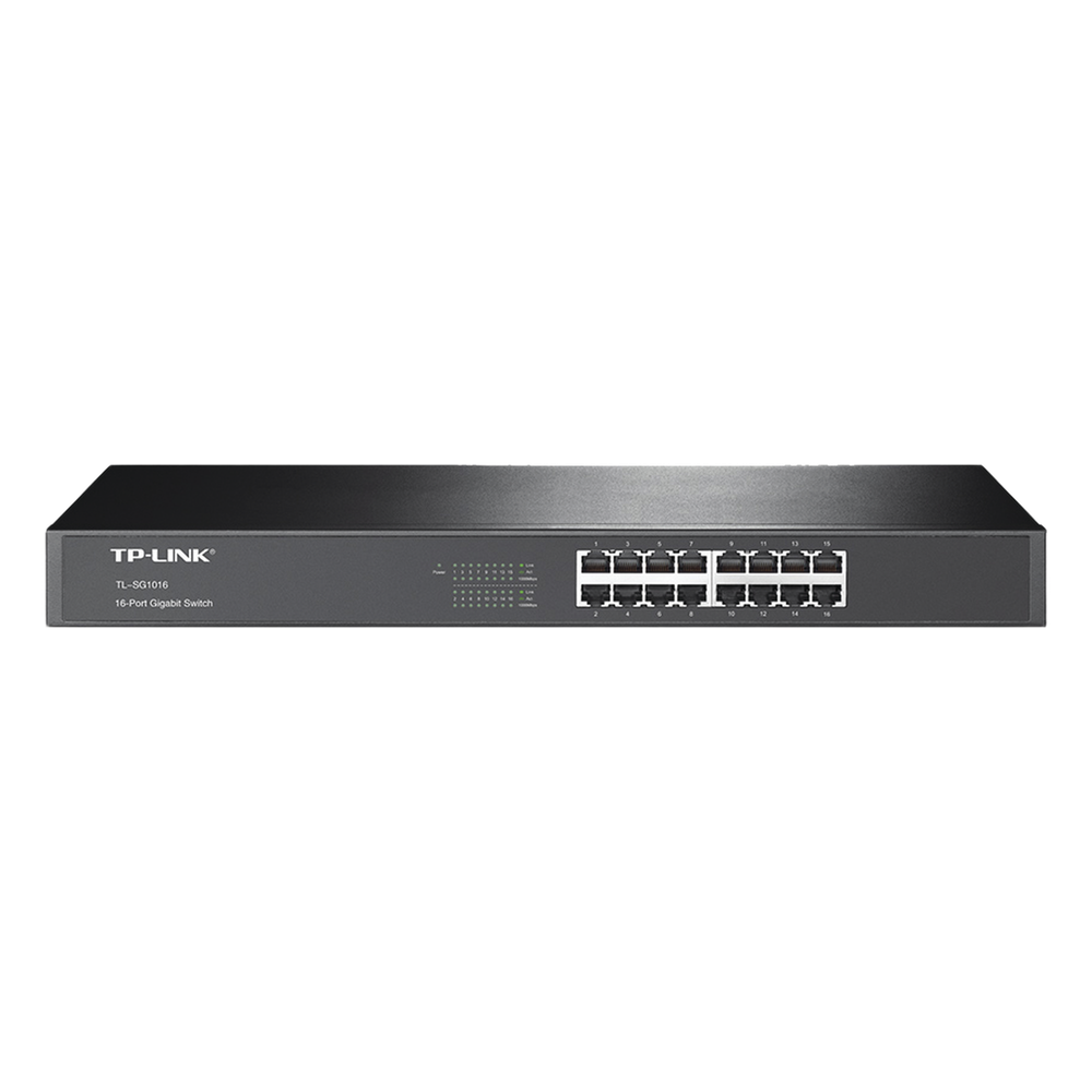 Switch Gigabit no administrable de 16 puertos 10/100/1000 Mbps para rack